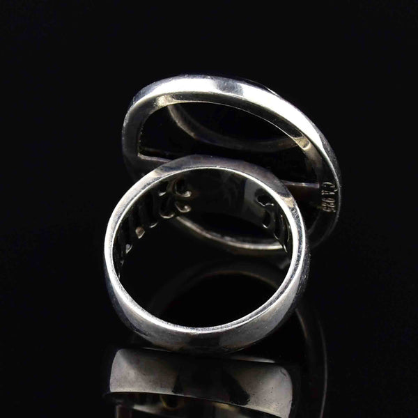 Vintage Silver Onyx Carnelian Ring - Boylerpf