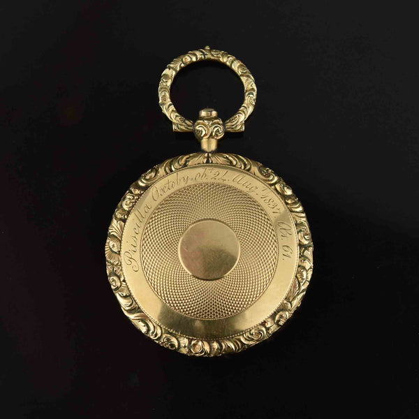 Victorian Georgian Repousse Gold Locket, Mourning Jewelry - Boylerpf