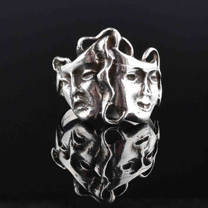 Sterling Silver Masquerade Mask Ring, Sz 8 - Boylerpf