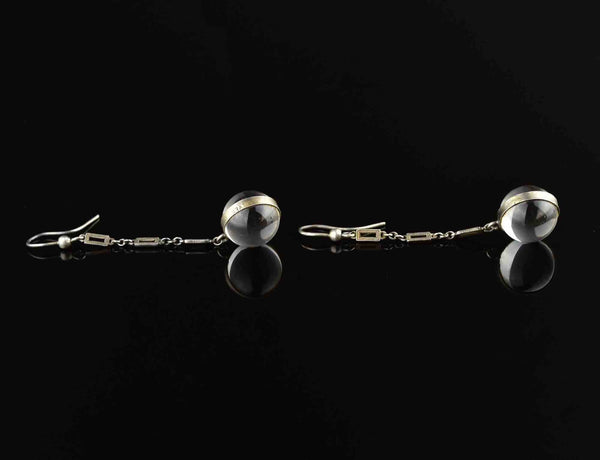 Silver Art Deco Pools of Light Drop Earrings - Boylerpf