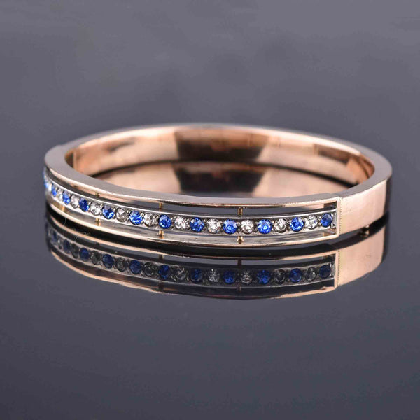 Edwardian 14K Rose Gold Fill Sapphire Diamond Paste Bracelet - Boylerpf