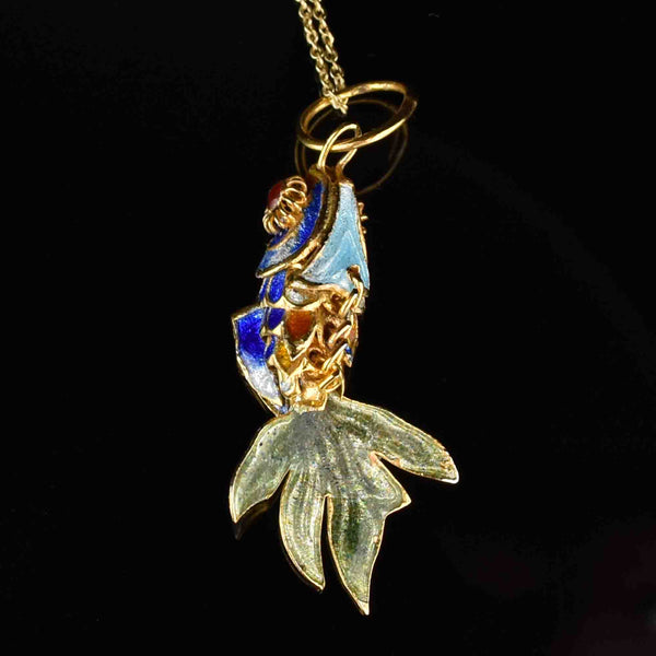 Vintage Articulated Fish Pendant 14ct Gold Garnet Eyes – Laurelle Antique  Jewellery
