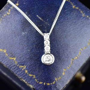 14K White Gold Diamond Ever Us Pendant Necklace - Boylerpf