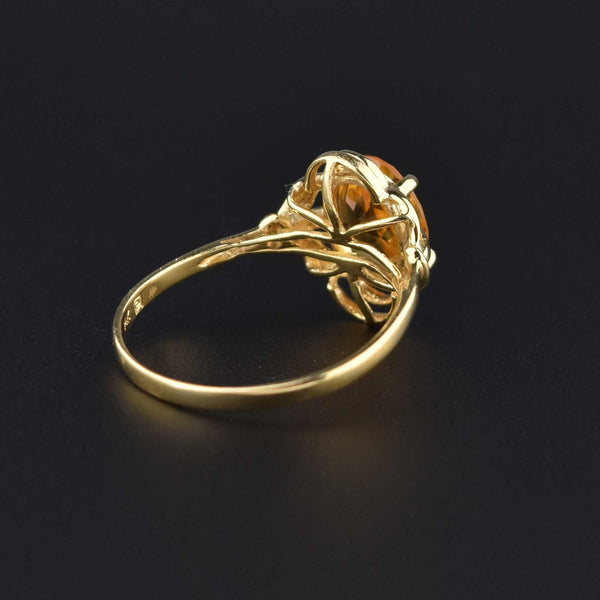 Electric Yellow 14K Gold Oval Solitaire Citrine Ring - Boylerpf