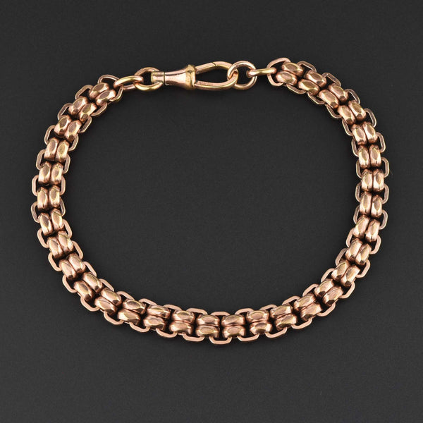 Fancy link Rose Gold Edwardian Watch Chain Bracelet - Boylerpf