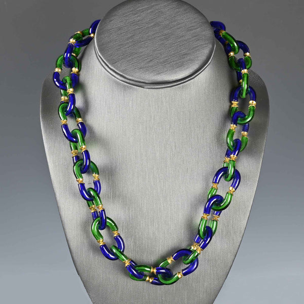 Italian Murano Glass Seguso Chanel Necklace - Boylerpf