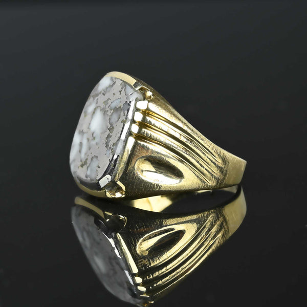 Vintage 10K Yellow Gold Silver in Quartz Ring - Boylerpf