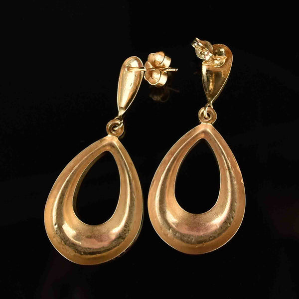 14K Diamond Etched Gold Post Hoop Earrings - Boylerpf