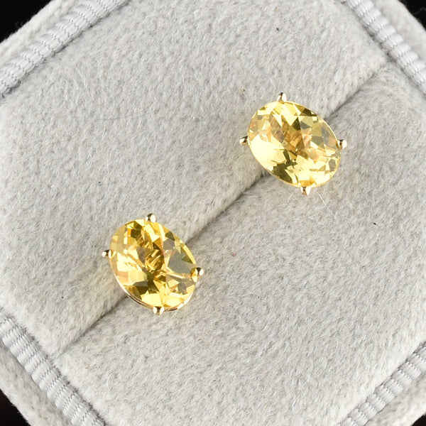 Vintage Citrine 14K Gold Stud Earrings - Boylerpf