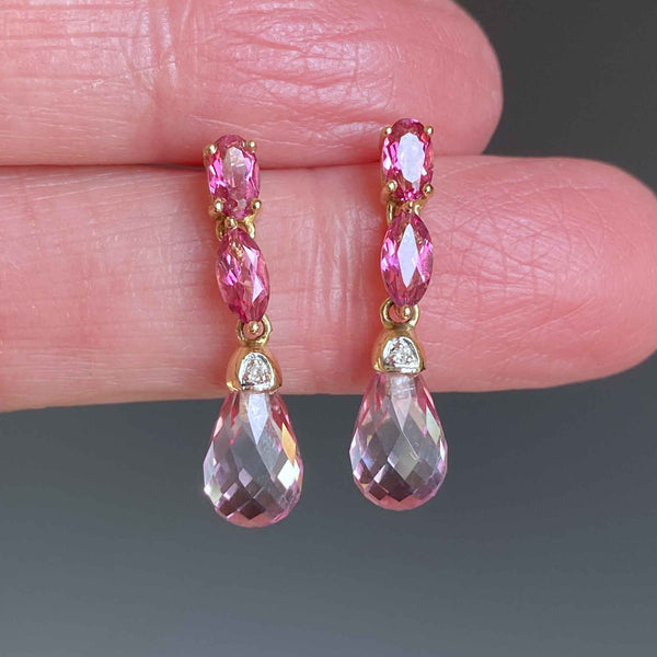 Sterling Silver Dangle Earrings with Pink Freshwater Pearls - Baggins Pearls