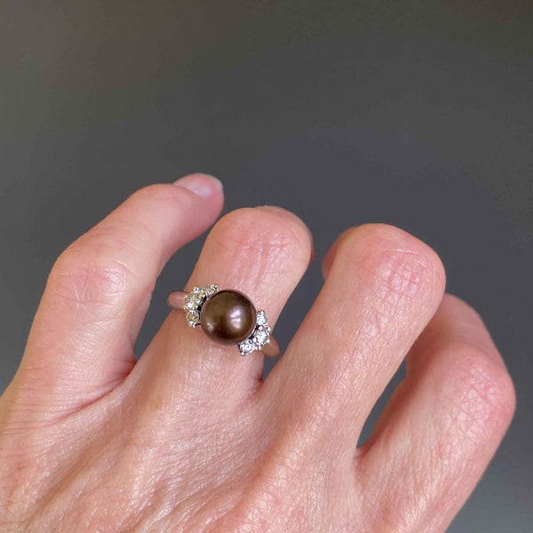 MAREI Isis Goddess Tahitian Pearl and Ruby Ring In 18K Black Gold – MAREI  New York