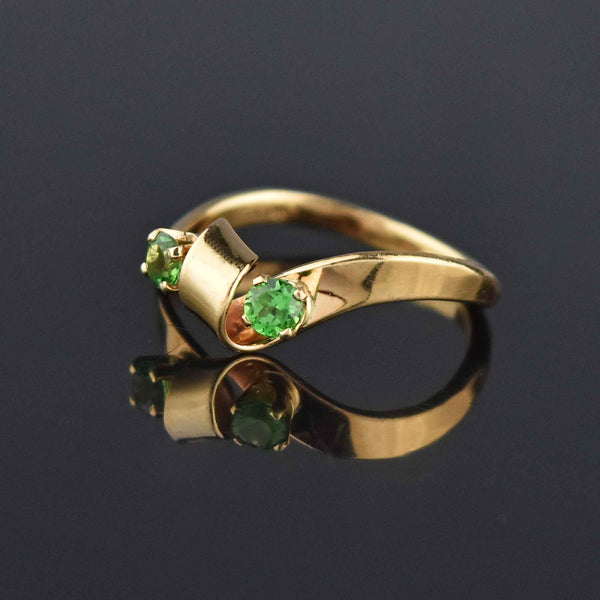 Retro 14K Gold Tsavorite Green Garnet Ring - Boylerpf