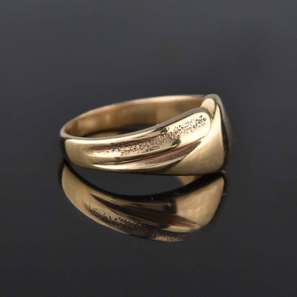 Heavy Vintage 10K Gold Ribbon Signet Ring, Sz 8 - Boylerpf