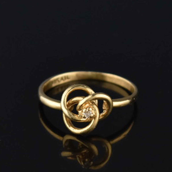 Vintage 14K Gold Love Knot Diamond Ring, Sz 5 - Boylerpf