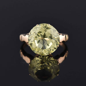 Vintage Rosy Gold Green Spinel Ring - Boylerpf