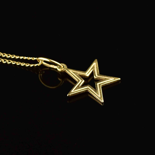 Vintage 14K Gold Star Pendant Necklace - Boylerpf