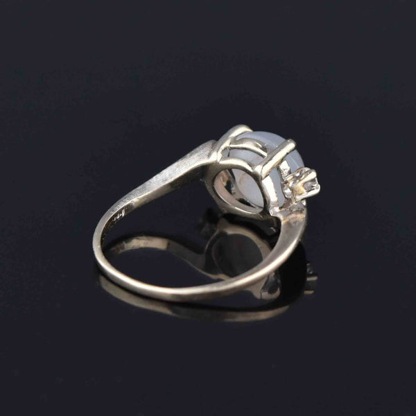 Bypass Diamond Star Sapphire Ring in 14K White Gold - Boylerpf