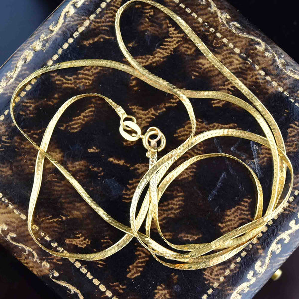 Retro 14K Gold Herringbone Chain Bracelet Necklace - Boylerpf