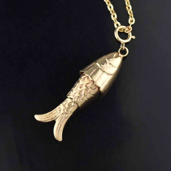 Articulated 14K Gold Fish Charm Pendant – Boylerpf