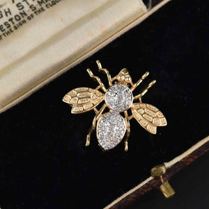 BumbleBee Bee Diamond Brooch Pendant in 14K Gold - Boylerpf