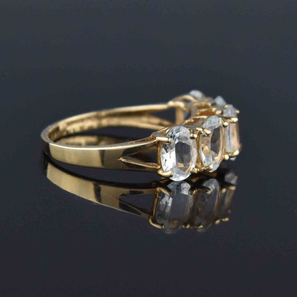 Vintage Five Stone Aquamarine Ring in 10K Gold - Boylerpf