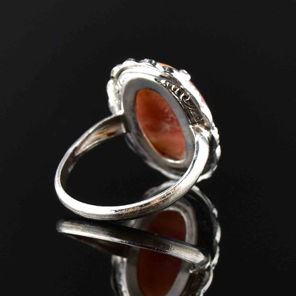 Silver Rope Carnelian Agate Statement Ring - Boylerpf