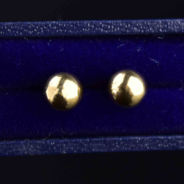 Solid 14K Gold Ball Stud Earrings - Boylerpf