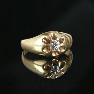 Antique 14K Gold Belcher Diamond Ring - Boylerpf