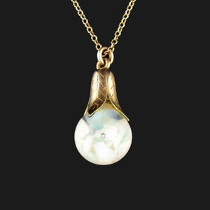 Vintage Floating Opal Orb Pendant Necklace - Boylerpf