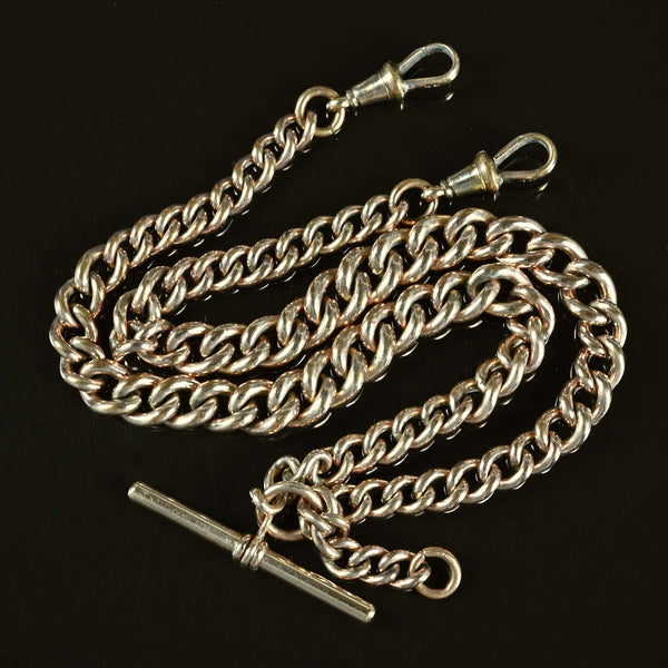 Antique Double Albert Pocket Watch Chain Necklace 17 in. - Boylerpf