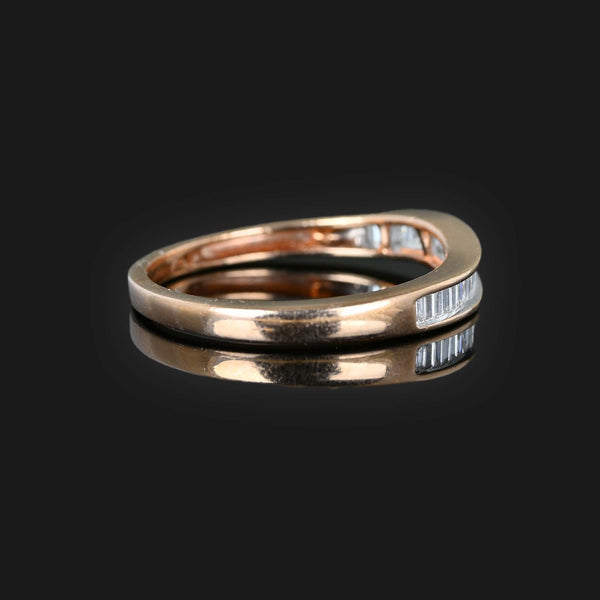 Baguette Diamond Band Ring in 14K Rose Gold - Boylerpf
