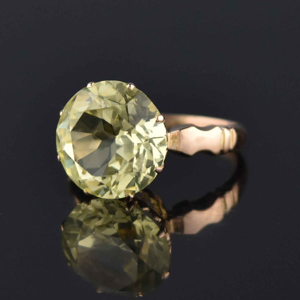 Vintage Rosy Gold Green Spinel Ring - Boylerpf