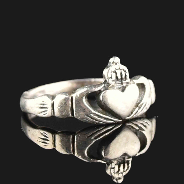 Vintage Sterling Silver Irish Claddaugh Ring - Boylerpf