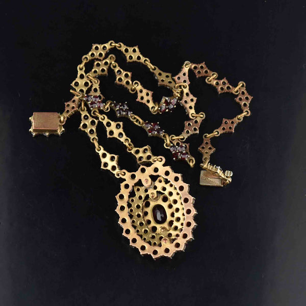 Antique Victorian Bohemian Garnet Necklace - Boylerpf