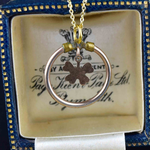 Vintage Shamrock Target Pendant Necklace - Boylerpf