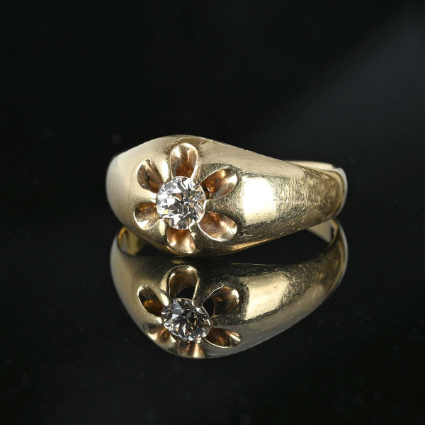 Antique 14K Gold Belcher Diamond Ring - Boylerpf