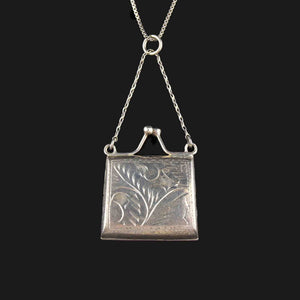 Vintage Art Nouveau Style Pure Locket Necklace - Boylerpf