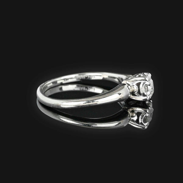 Estate Jabel Diamond Solitaire Ring in 18K White Gold - Boylerpf
