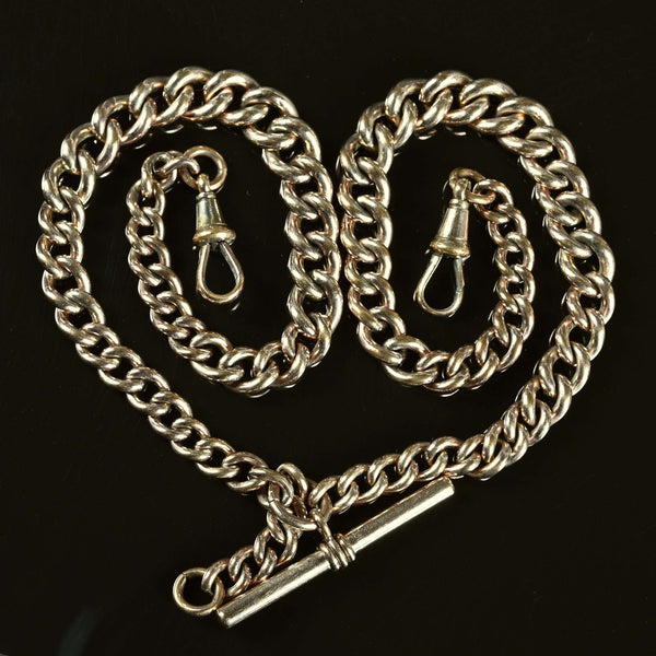 Antique Double Albert Pocket Watch Chain Necklace 17 in. - Boylerpf