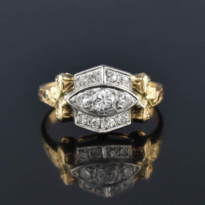 Art Deco Three Stone .45 CTW Diamond Ring - Boylerpf