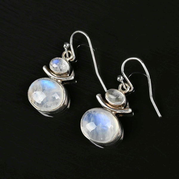 Vintage Sterling Silver Moonstone Earrings - Boylerpf