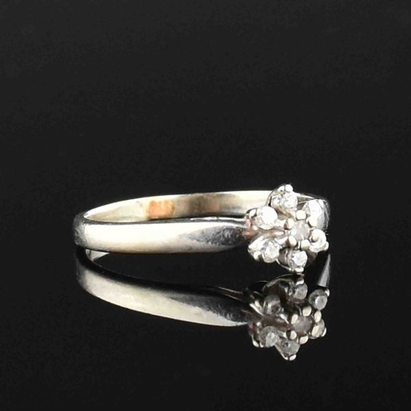 Vintage 10K White Gold Diamond Cluster Ring - Boylerpf