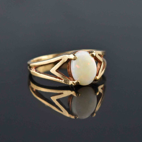 Vintage 14K Gold Art Deco Style Opal Ring - Boylerpf