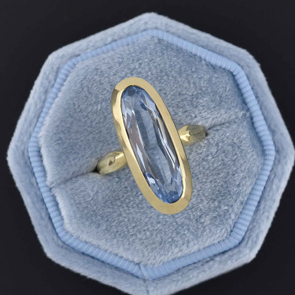 Exceptional 14K Gold Blue Topaz Ring - Boylerpf