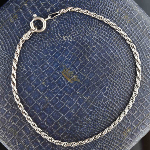 Vintage Sterling Silver Rope Chain Bracelet - Boylerpf