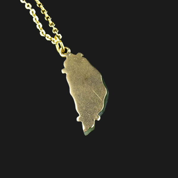 14K Gold Carved Green Jade Pendant Necklace - Boylerpf