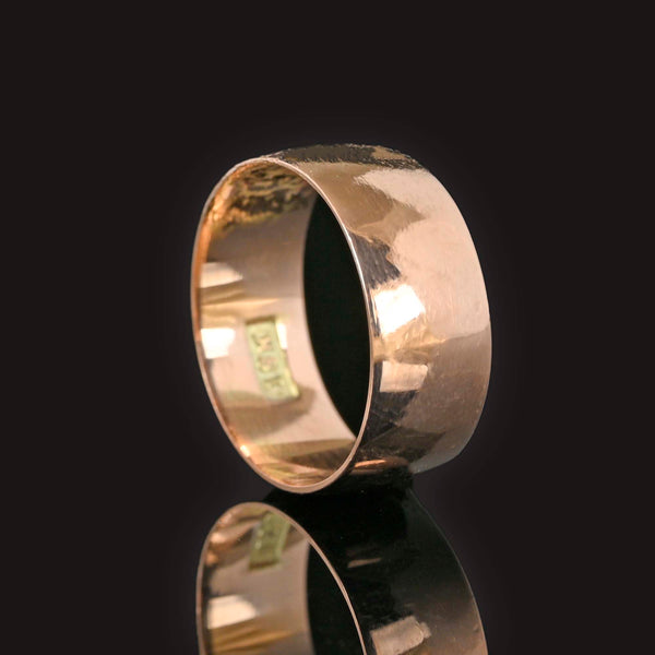 Antique Wide 18K Gold Wedding Band Ring - Boylerpf