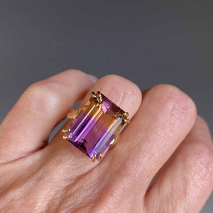 Impressive Vintage 14K Gold Ametrine Cocktail Ring - Boylerpf