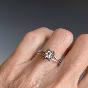 Vintage 14K White Gold Star Diamond Engagement Ring - Boylerpf