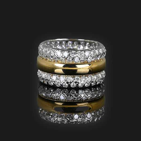 18K Gold & Platinum 2.3 CTW Diamond Band Ring - Boylerpf
